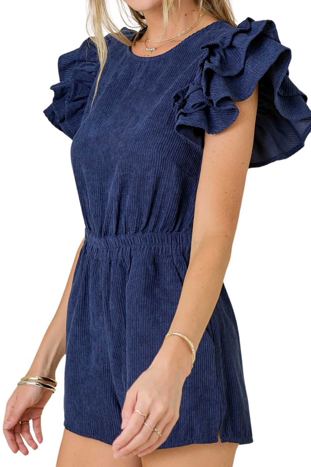 Corduroy Ruffle Romper