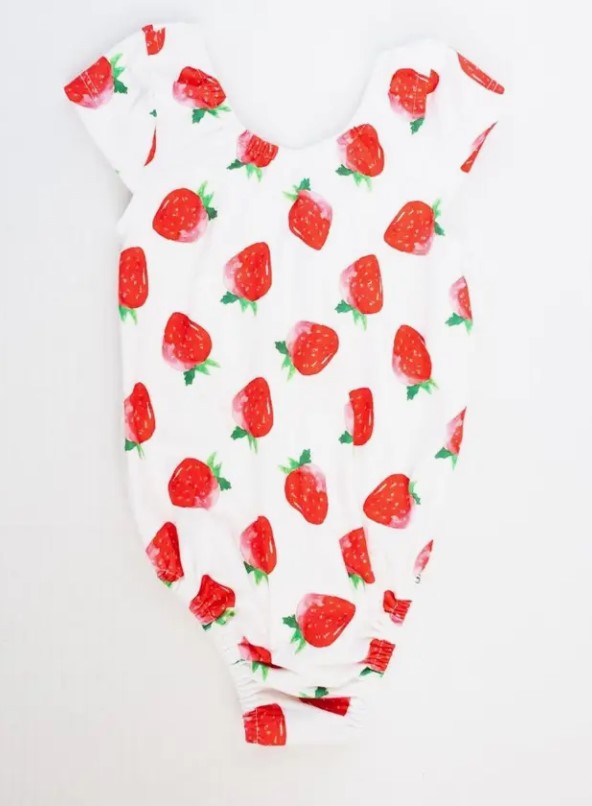 Strawberry Cap Sleeve Bodysuit