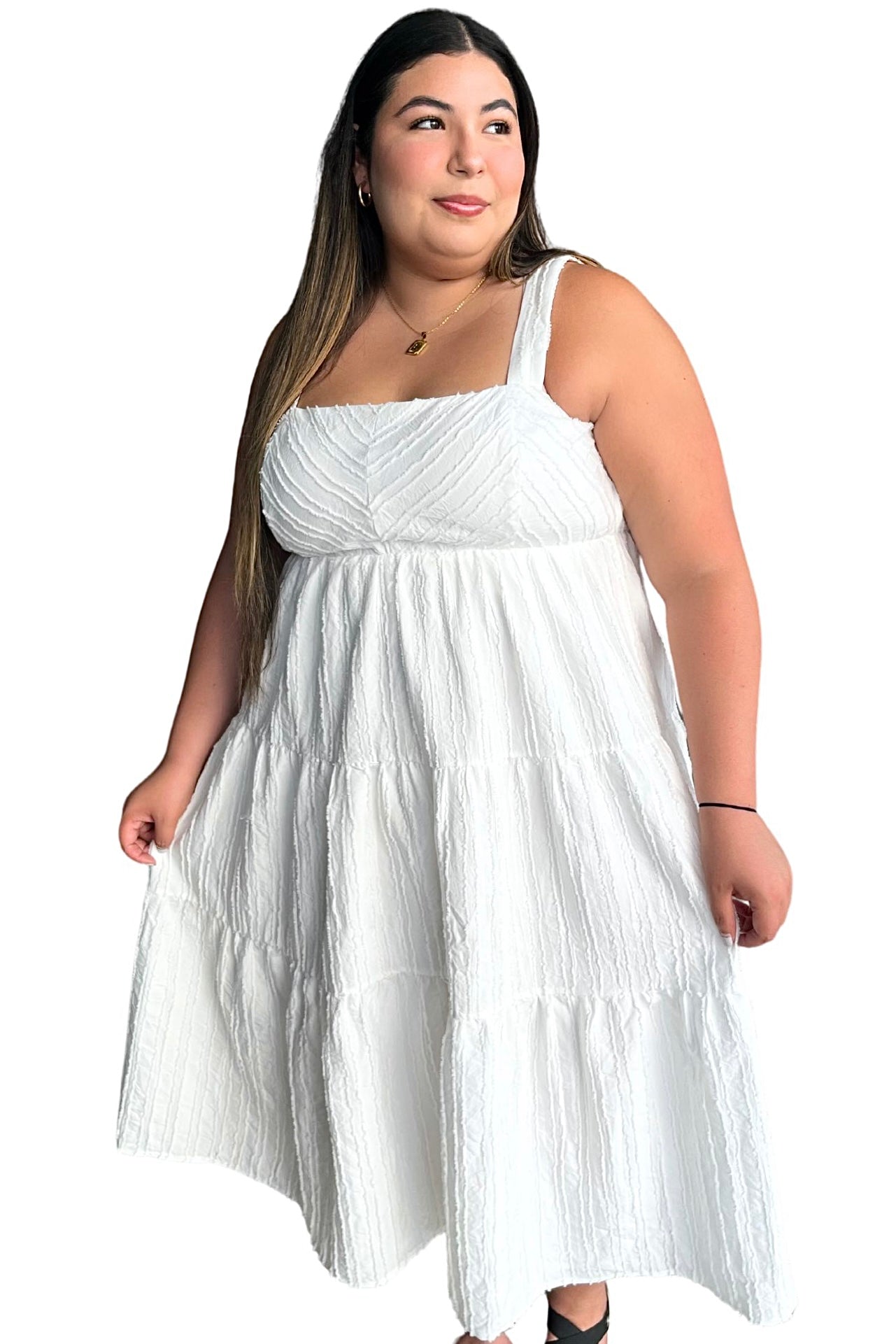 Plus Smocked Midi Dress