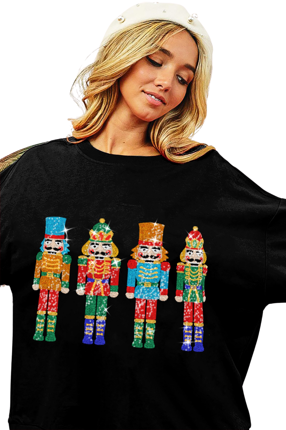 Sequin Long Sleeve Nutcracker Top