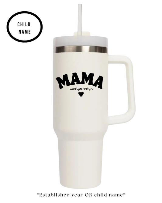 Personalized Mama 40oz Tumbler-Cream